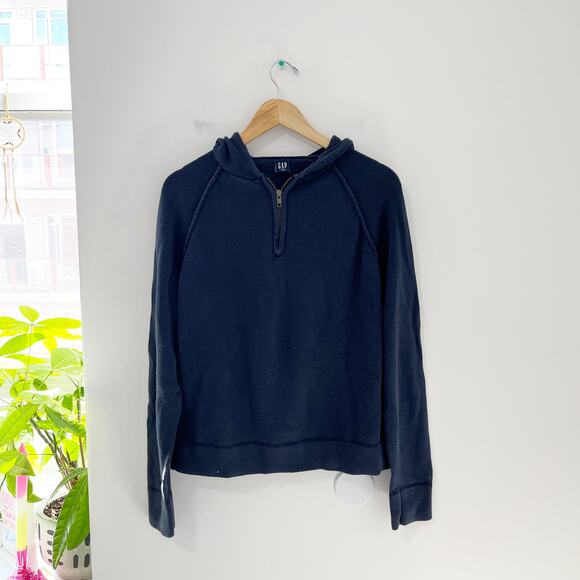 Gap Vintage Dark Blue Quarter Zip Hoodie Size XL - Picture 1 of 4
